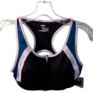 Women's FILA Sport‎ Pieced Zip Front Sports Bra SIZE S